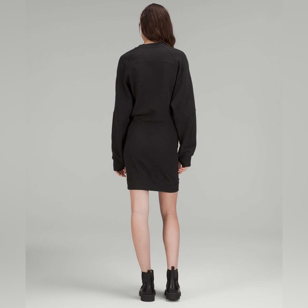 Lululemon Scuba Women’s Long Sleeve Sweatshirt Dress Black Size 12 - Picture 2 of 7